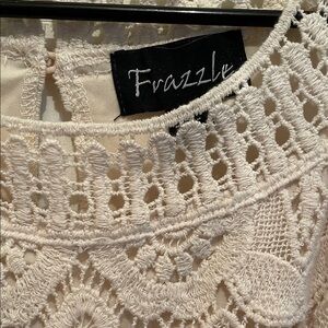 Frazzle Women's Cream Lace Crop Top